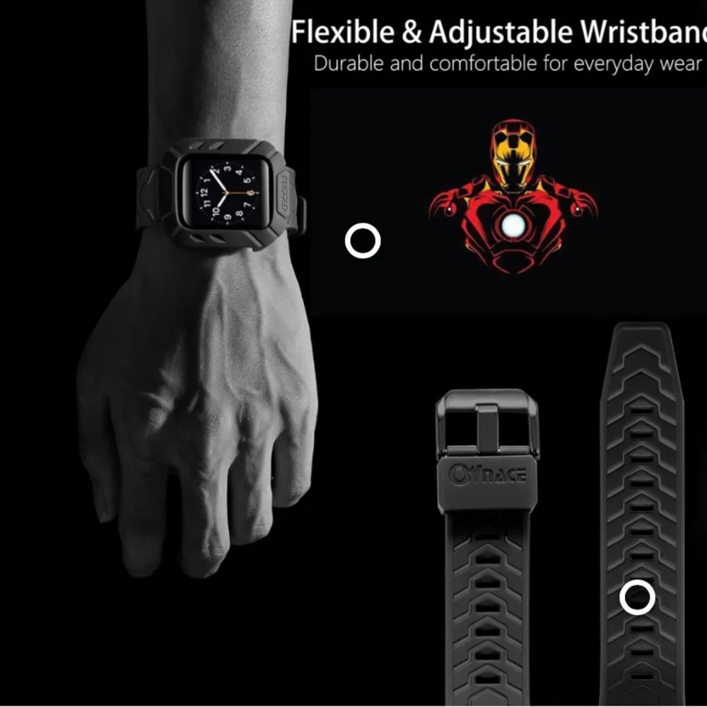 New watch band for Apple Watch Band 38mm 41mm 40mm with Bumper Case color Maroon